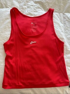 ethika Women's Red Ribbed Scoop Neck Tank